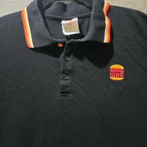 Burger King Employee Polo Shirt Mens 2XL Uniform Work Wear Retro Fast Food Y2k